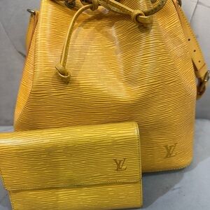Louis Vuitton Epi Petit Noe Shoulder Bag Tassili Wallet And Bag Bundle